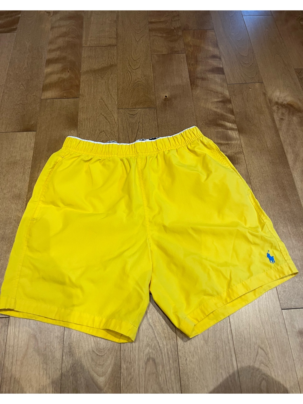 Ralph Lauren Bright Yellow Athletic Swim Shorts with Blue Pony